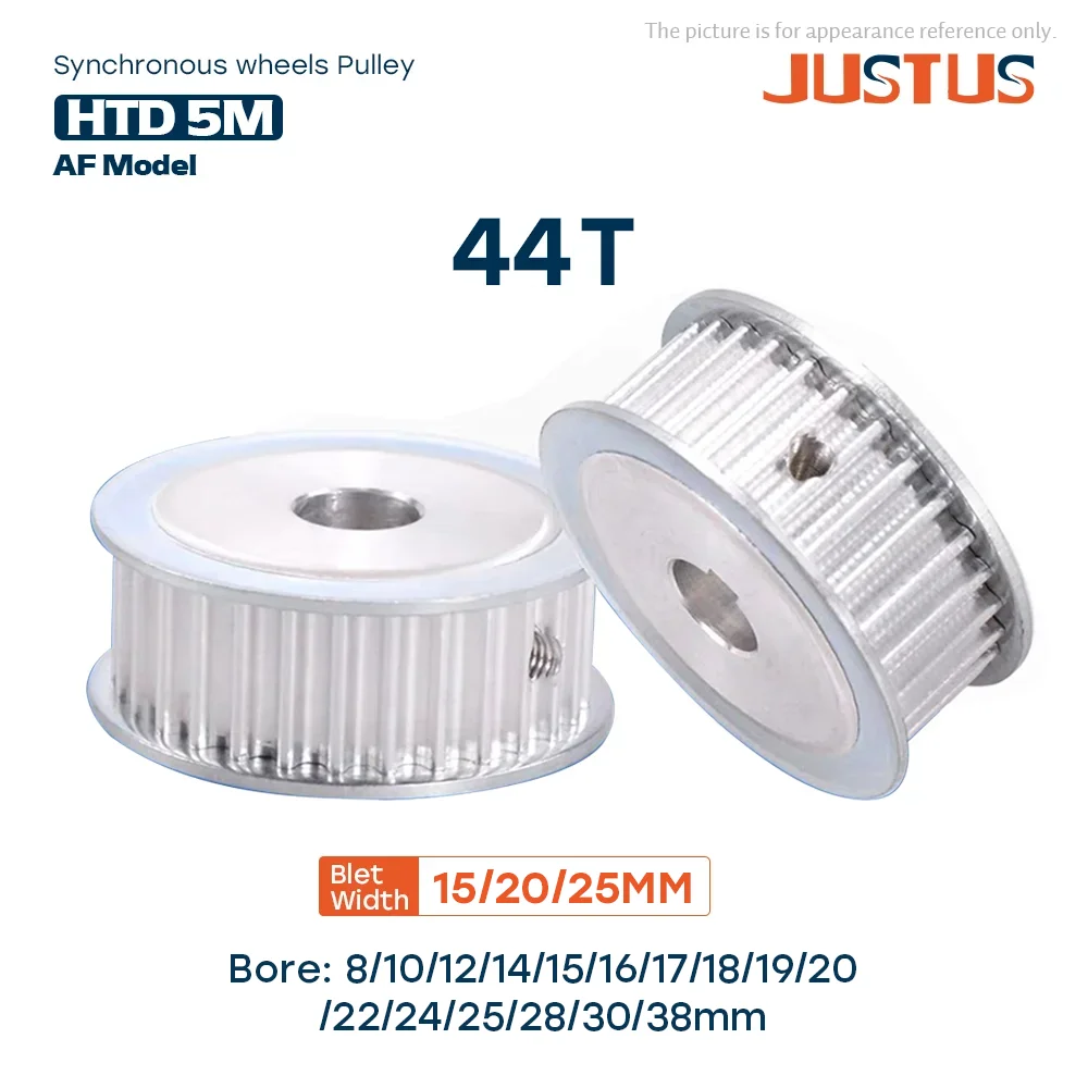 44Teeth HTD 5M Synchronous Pulley Bore 8/10/12 - 38mm Teeth Pitch 5 mm Slot Width 16/21/27mm For 15/20/25 mm 5M Timing Belt