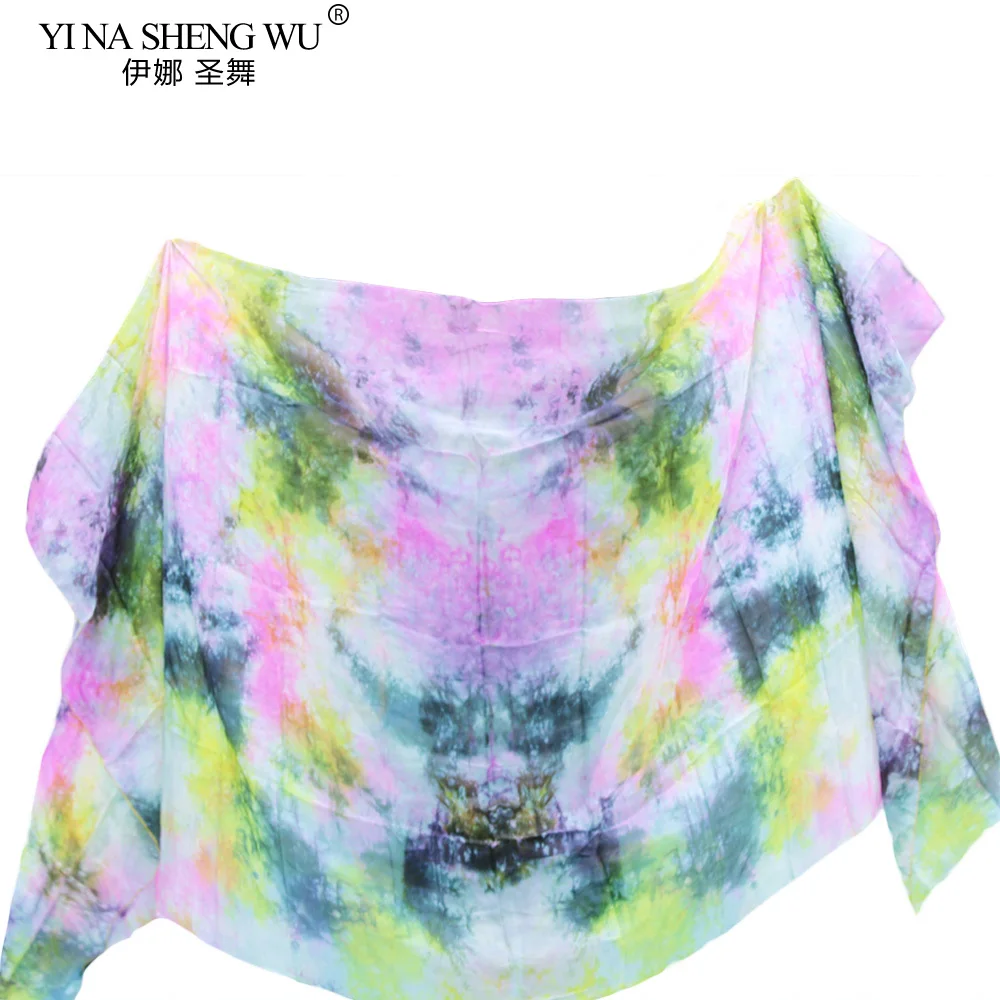 100% الحرير جودة عالية رخيصة الرقص الحجاب المرأة مثير 100% الحرير الرقص الشرقي الحجاب بالجملة التعادل الصباغة ألوان متعددة المتاحة #6