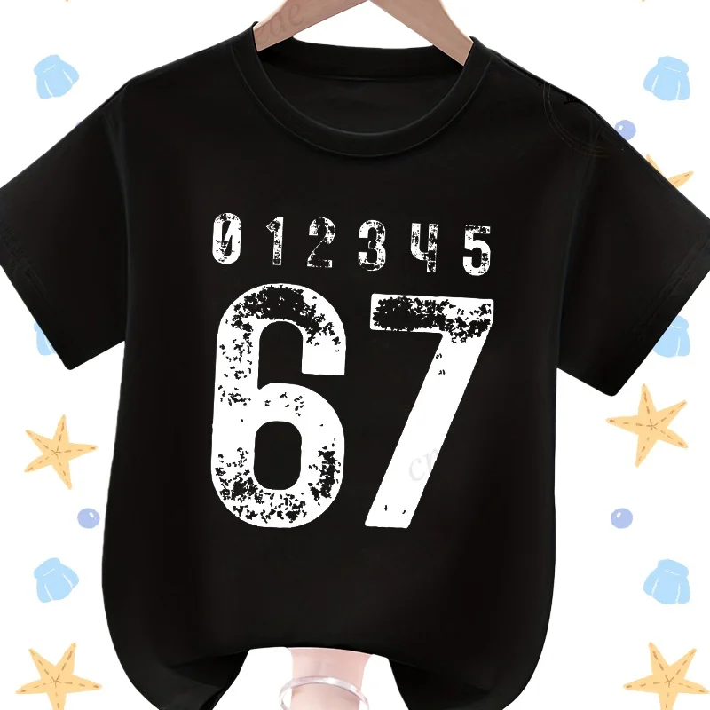 67 ستة سبعة الإيطالية الدماغ روت الرياضيات نكتة طباعة الاطفال بلايز للطفل تي شيرت هدية للبنين تي شيرت 67 الأطفال المحملة القمم القطن #5