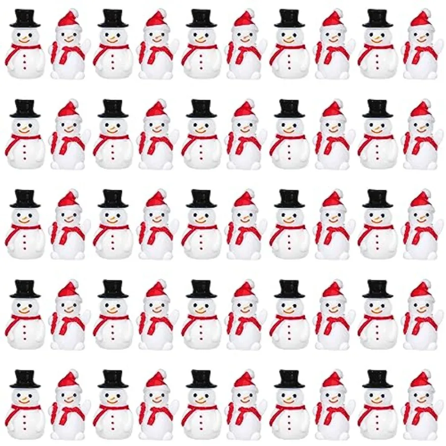 

Pcs Winter Mini Snowman Figurines 2 Types Tiny Resin Snowman Decoration with Top Hat Xmas Micro Landscape Ornament Mini Garden