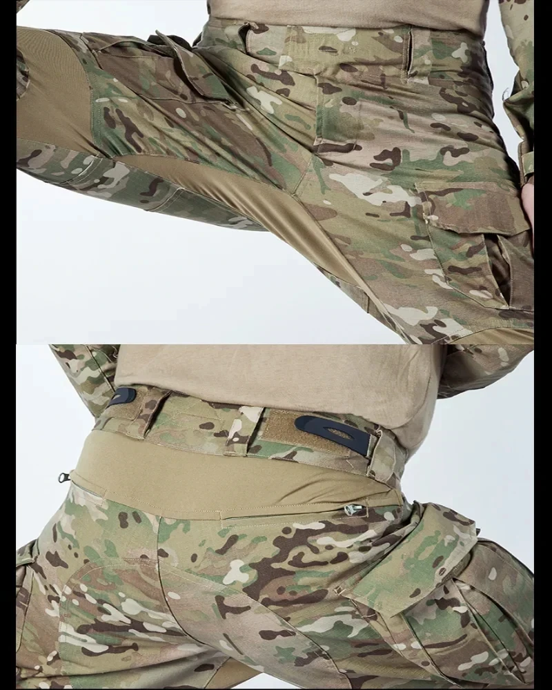 AUKU G3 Taktische Hose Camo Jagdhose Multicam Herren Duty Cargohose Training Schießhose Herrenbekleidung Wasserabweisend – Detail 19