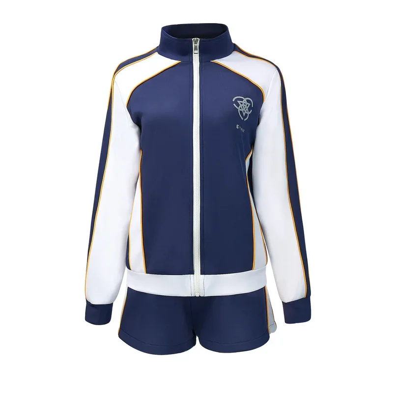 Game Blue Archive Iochi Mari Cosplay Costume Gymnastics School Sports Casual Clothing Blue Coat Long Sleeved Shorts