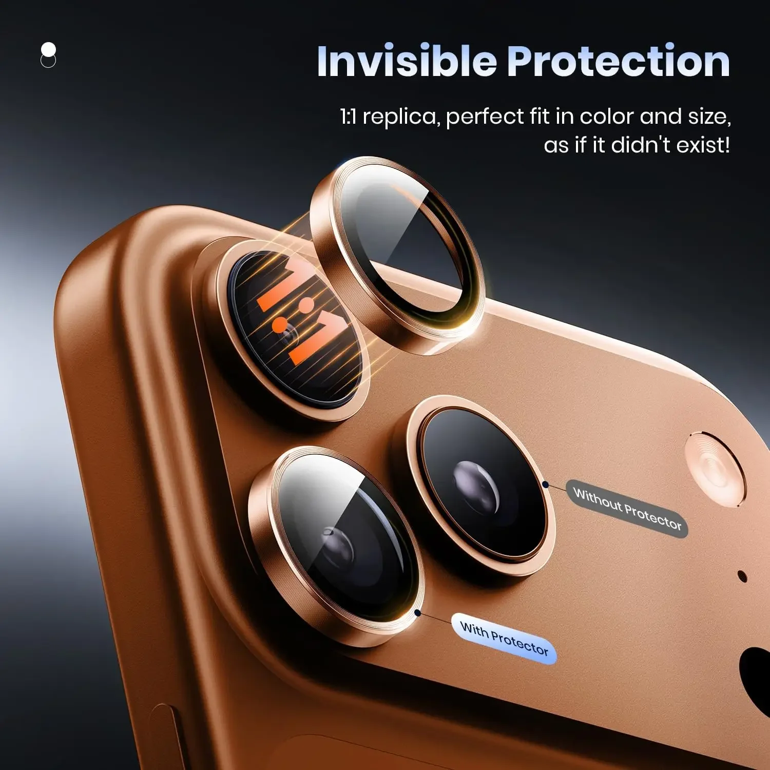 للهاتف 17 برو ماكس 17Air حامي عدسة الكاميرا امتزاز قوي معدن 9H الزجاج المقسى شاشة الكاميرا غطاء حماية كامل #3