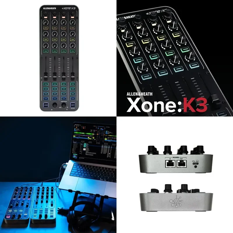 Compact MIDI controller for seamless hybrid DJ setups and live performance mixing Professional 4 deck control surface
