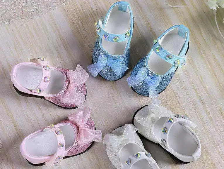 D09-P972  handmade toy 1/6 gl bjd/sd Doll shoes Round bow sequined shoes 1pair