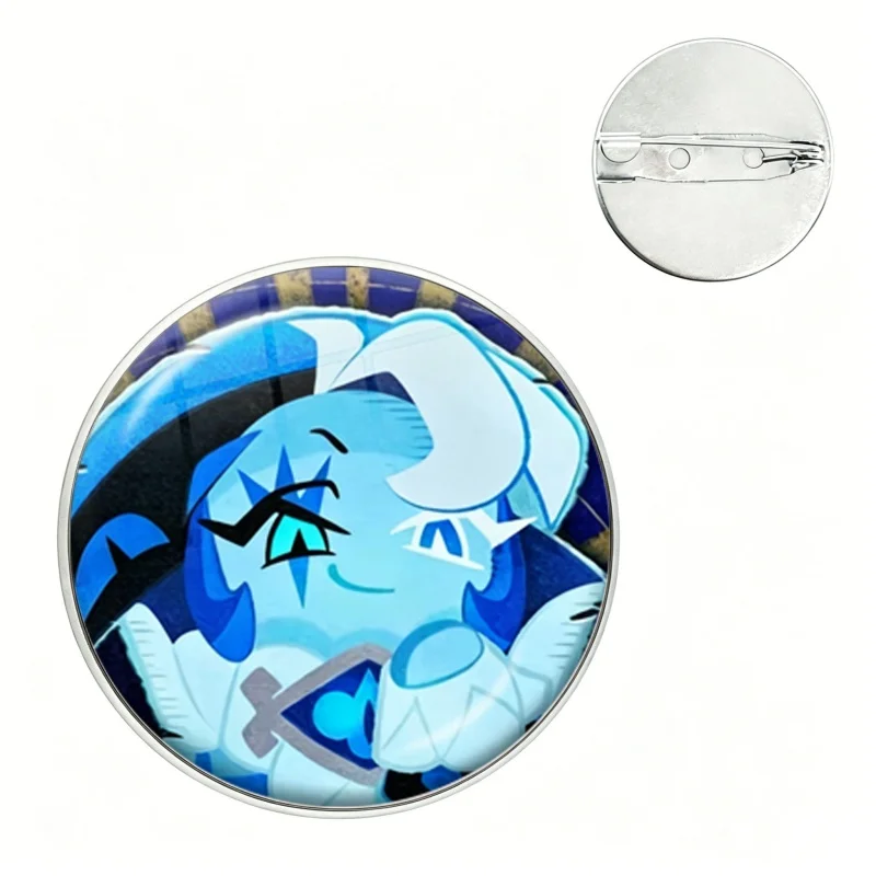 Shadow Milk Cookie Pin Cookie Run Kingdom Anime Glass Dome Brooches Shirt Lapel Bag Cute Badge Cartoon Pins