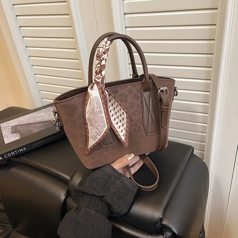 2025 Vintage Bucket Bag, Fashion Top Handle Purse for Women, Commuter Crossbody Tote, Versatile Day to Night Bag, Textured Sling