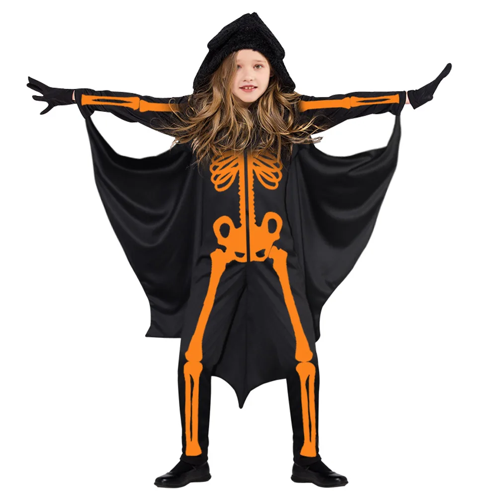 

loween Children's Costume Bat Robe Spider Tight Body Suit Cosplay Skeleton Ghost Clothes Ethnic Stage Costume Women's Faion