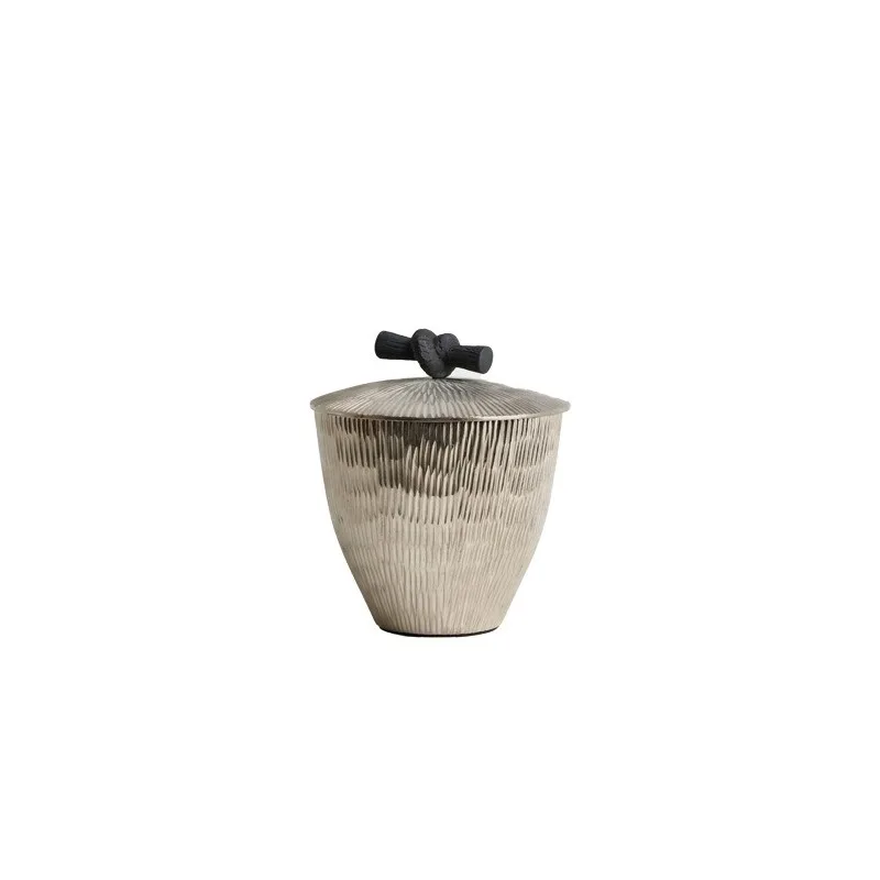 For Silver Line Texture Storage Jar, Hollow Bowl, Home Desktop Decoration Box