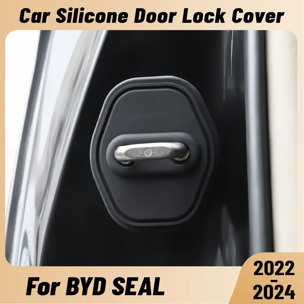 

For BYD SEAL 2022-2024 Car Door Shock Absorber Door Lock Protector Silicone Auto Door Lock Latches Cover Accessories
