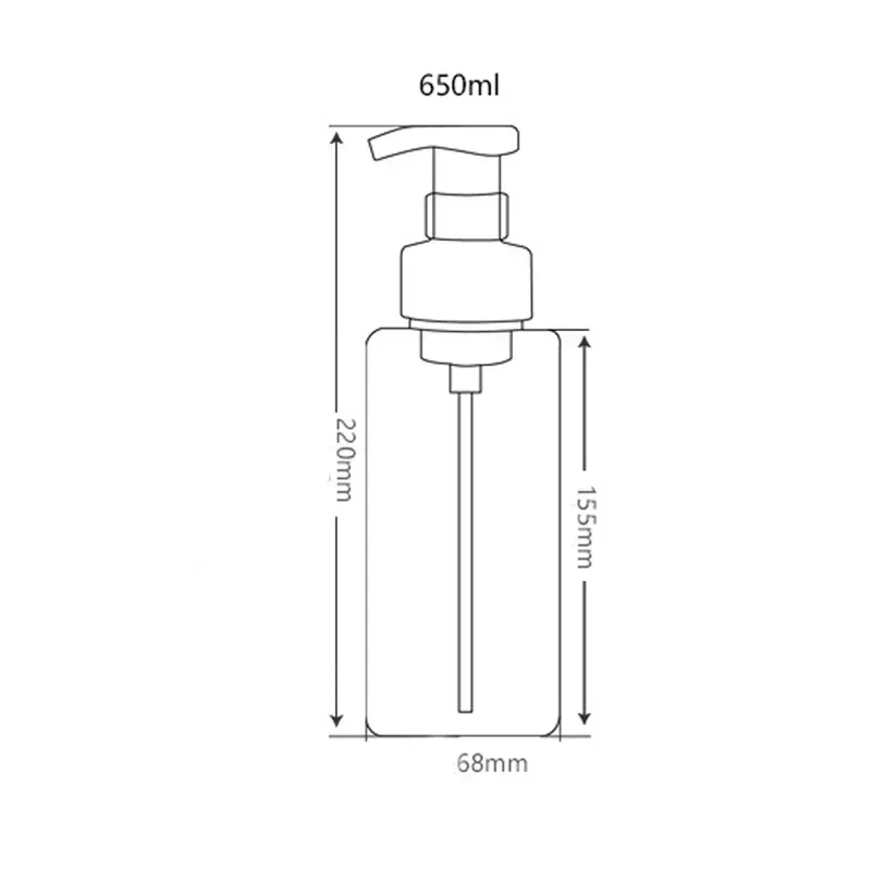 

650ml Pump Liquid Main Body PETG/fittings PP Soap Dispenser Bathroom Kitchen Kit Shower Shampoo Bottle In Stock