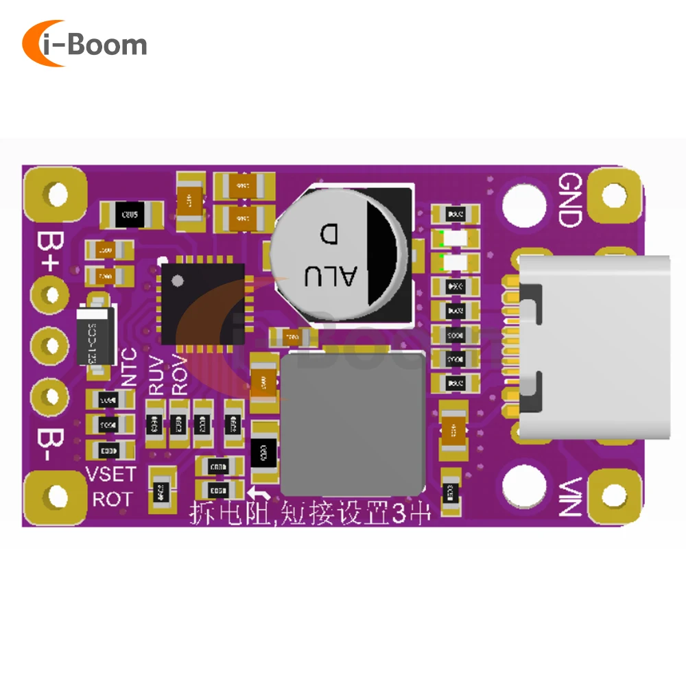 1PCS Wysokiej mocy baterii litowej Płyta ładowania 15W 2S/3S Bms Boost Moduł szybkiego ładowania Typ-C USB OC Szybkie ładowanie