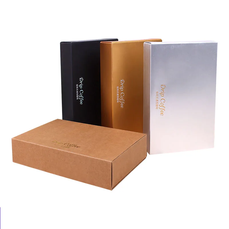 Zhanfei Packaging 10 Bags Into The Hanging Ear Coffee Gift Box 10Pcs Drawer Box World Cover Hanging Ear Coffee Packaging Box