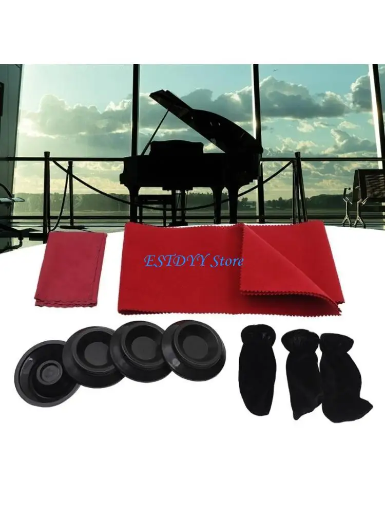 G6DE Piano Foot Cover Keybord Cleaning Tool Piano Cleaning Set Piano Maintenance Tool