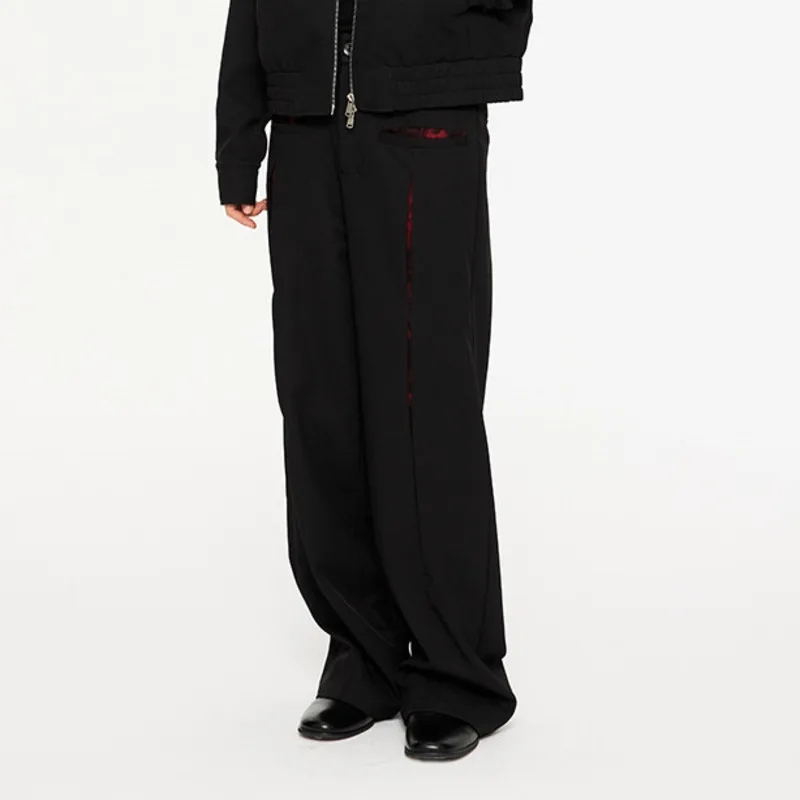 WVGA Spring Autumn New Men's Loose Dyed Pattern Contrast Color Trendy Straight Trousers Niche Chic Casual Suit Pants Ins W26408