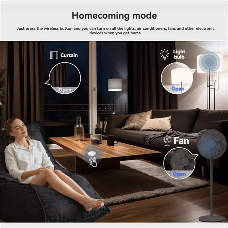A73E-Tuya Zigbee Smart Key Switch, Wireless Remote Controller For Multi-Scene Linkage, Mobile Configurable