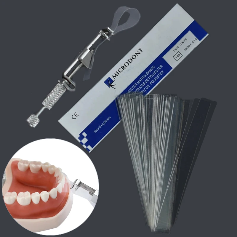 100Pcs/box Dental Material Polyester Matrix Bands Dental Clinical Material Matrices Without Matrix Retainer Dentist Consumables