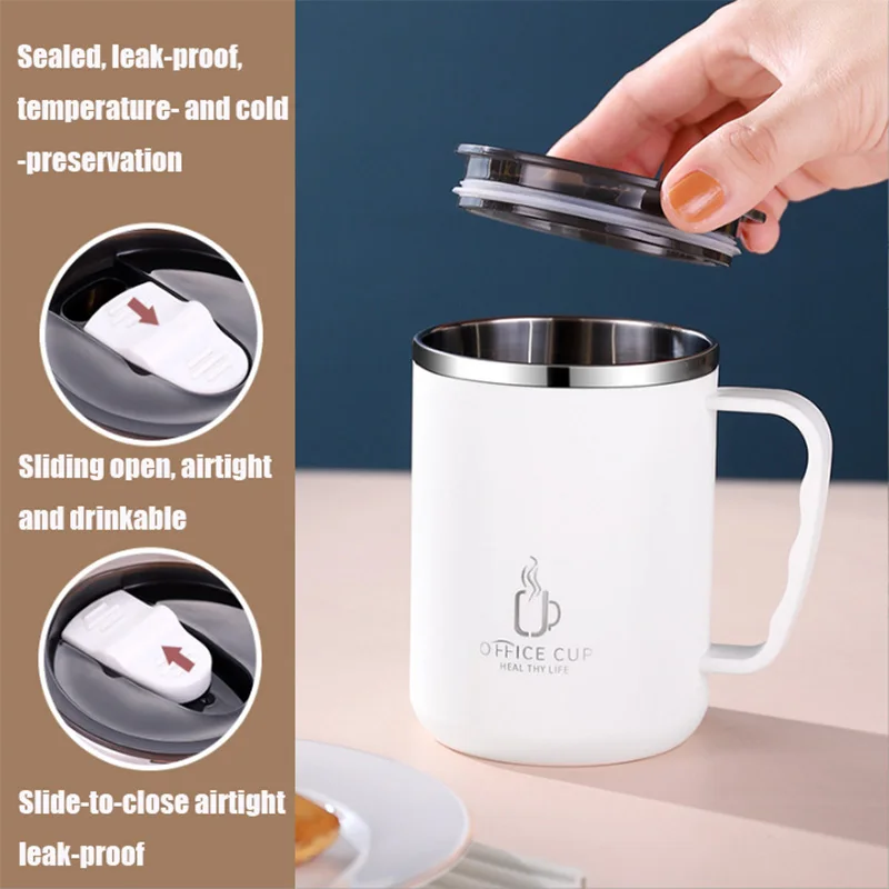 Stainless steel coffee travel mug with lid insulation portable beautiful small catering water cup simple wind boutique elf bar