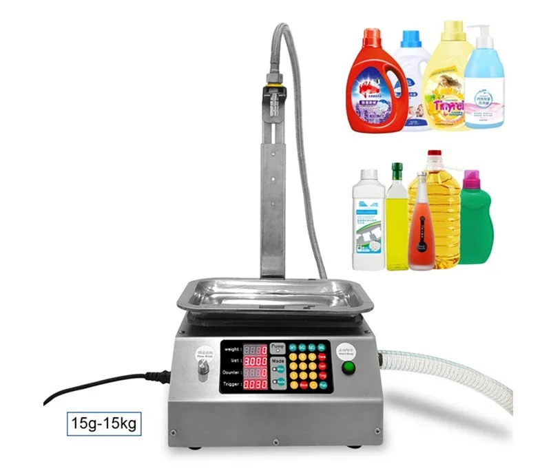 Semi Automatic Large Flow Diaphragm Pump Weighing Liquid Filling Machine Laundry Detergent Gel Viscous Liquid Filling Machine