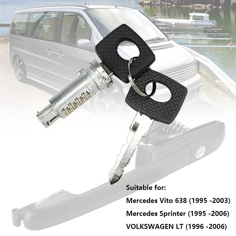 CAR DOOR LOCK BARRELS WITH 1 Lock Cylinders 2 Keys  FOR MERCEDES BENZ VITO W638 Mercedes Sprinter VOLKSWAGEN LT 6707600205