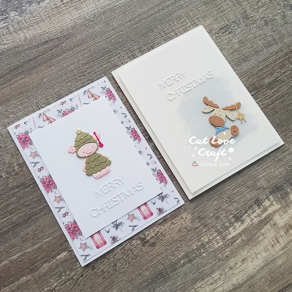 Catlove Niedliche Weihnachtstiere Metall-Stanzformen Scrapbooking-Schablone Stanzwerkzeug für Kartenherstellung DIY-Handwerk Prägung Neue Stanzformen – Detail 13