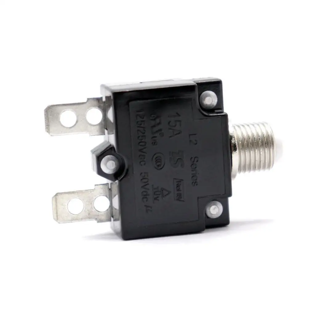 Push Button Circuit Breaker Manual Reset White Switch Waterproof Transparent Cover Overload Protector for Boats