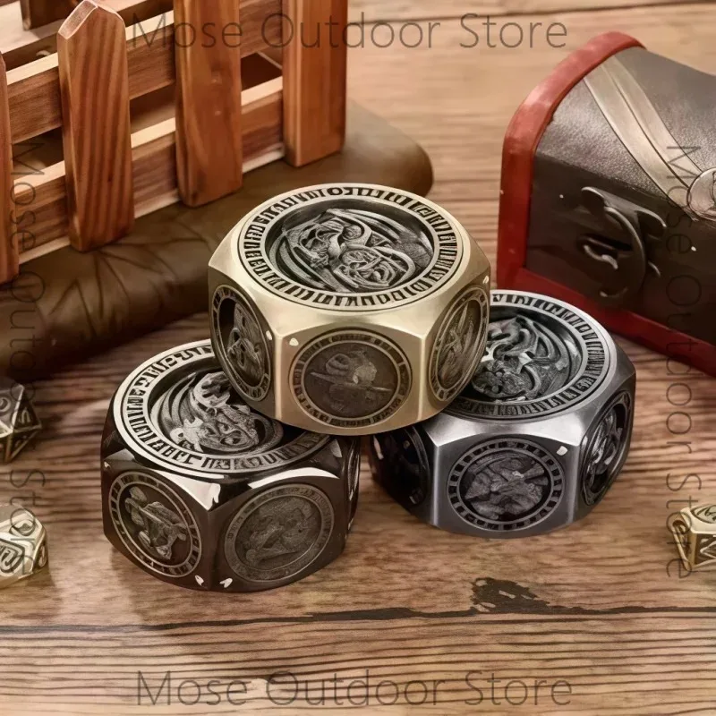 Heavy Duty Metal Eight Sided Dice Set Spinner Role Playing Dice for RPG Tabletop Games Unique Party Gift Collectible SetC