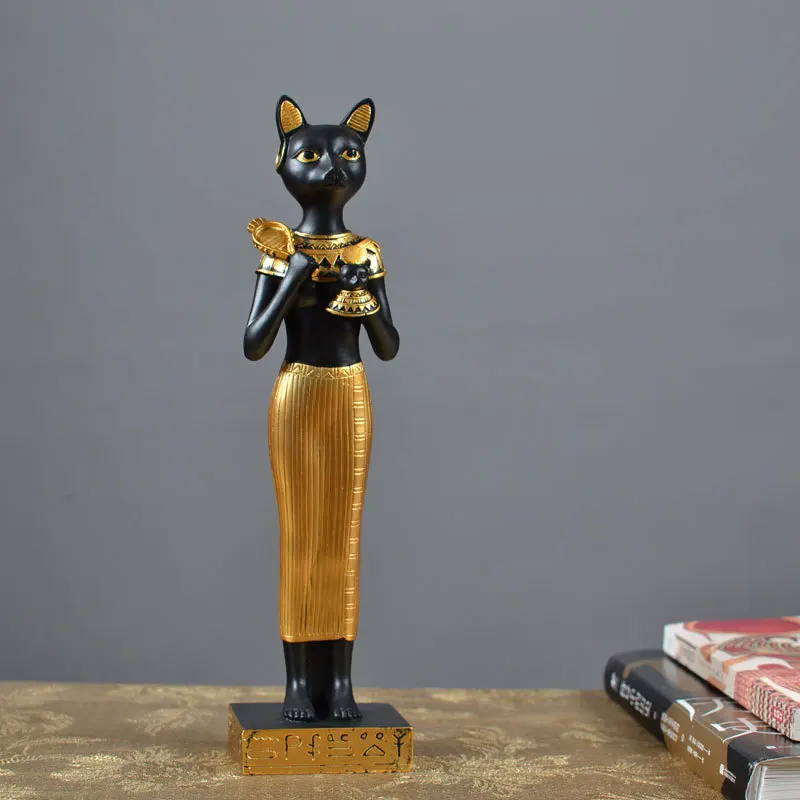 European-style creative dressing table decorations, ancient Egyptian cat god figurines, household guardian deities, pharaohs, as