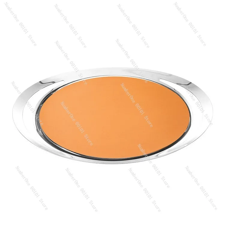 

European light luxury stainless steel mirror high-end tray fruit tray champagne storage tray afternoon tea snack