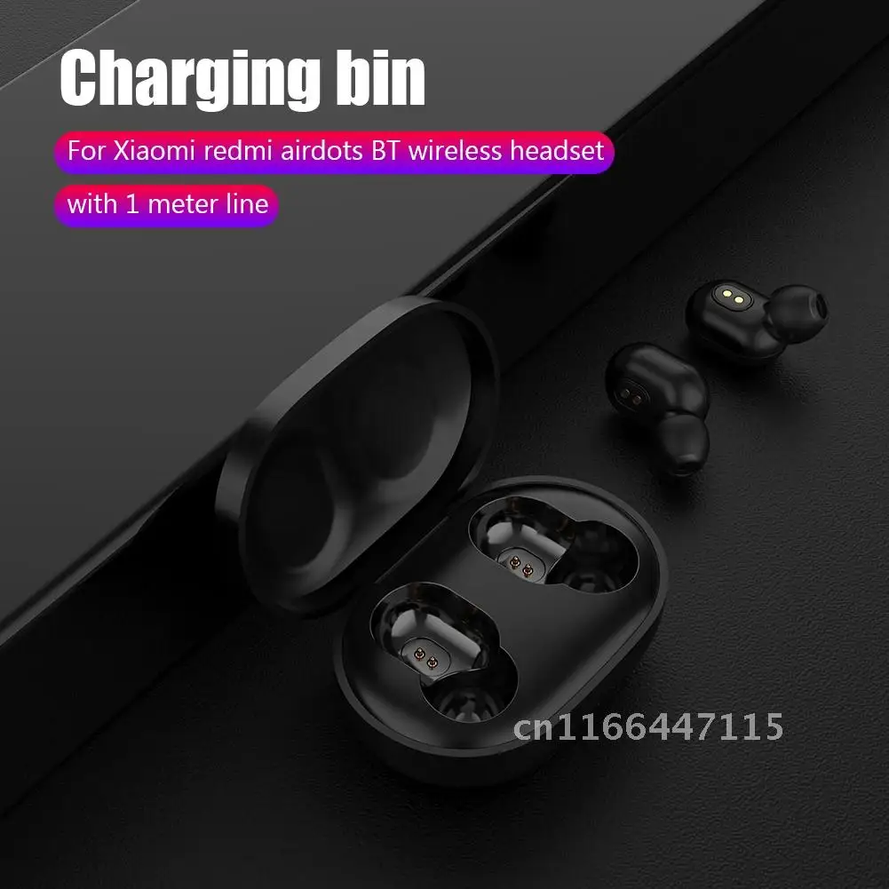 

300mAh Earphones Charging Case for Xiaomi Redmi AirDots Earbuds Charger Box BT Wireless Earphones Charging Case Adapter Black