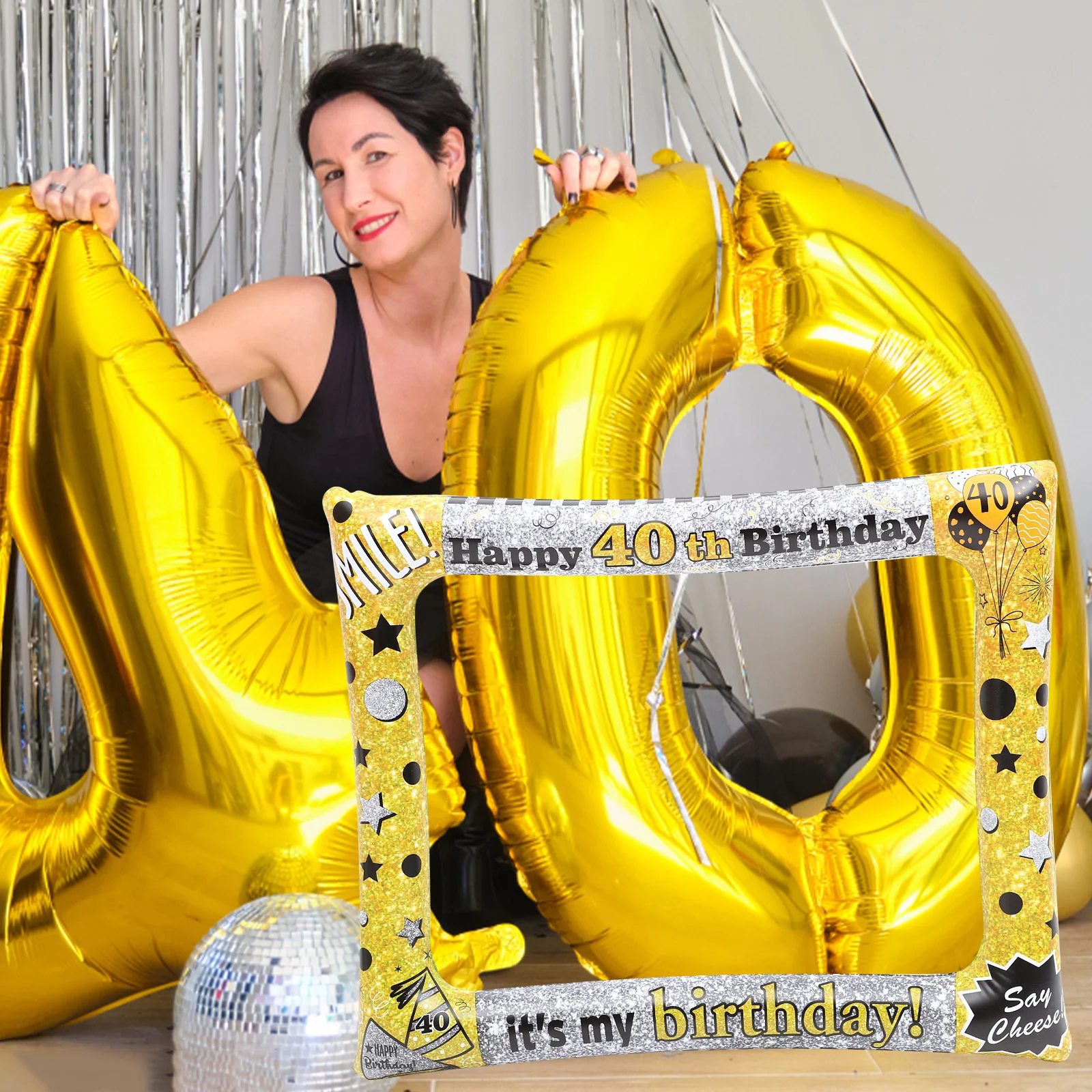 

Inflatable Photo Frame Pvc Selfie Frame For Birthday Party Fun Photo Booth Props Bright Favor Snapshoot Accessory