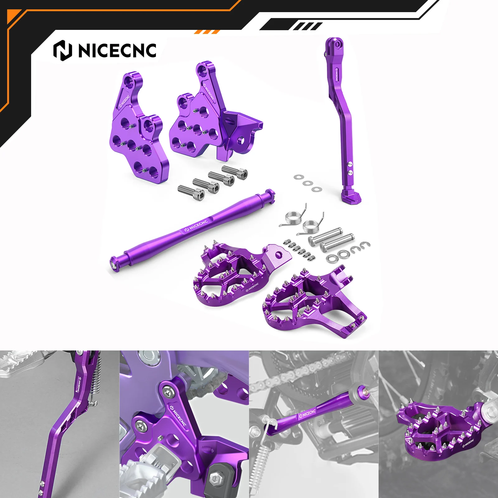 

For Surron light bee X S L1E Segway X160 X260 2017-2024 Foot Pegs Bracket Package Footrest Support Brace Foot Side Kick Stand