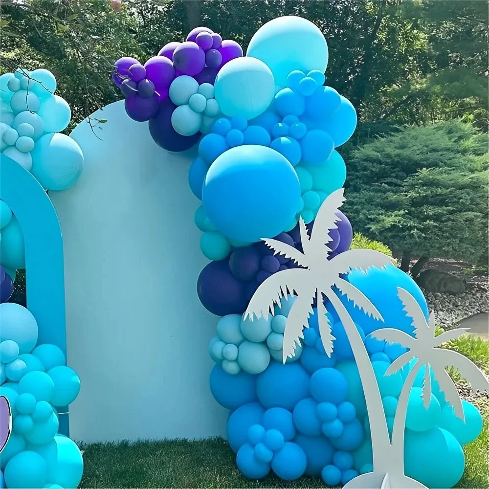 125pcs Dark Blue Purple Balloons Garland Arch Kit Summer Leaf Baby Shower Birthday Theme Party Decorations Inflatable Air Globo