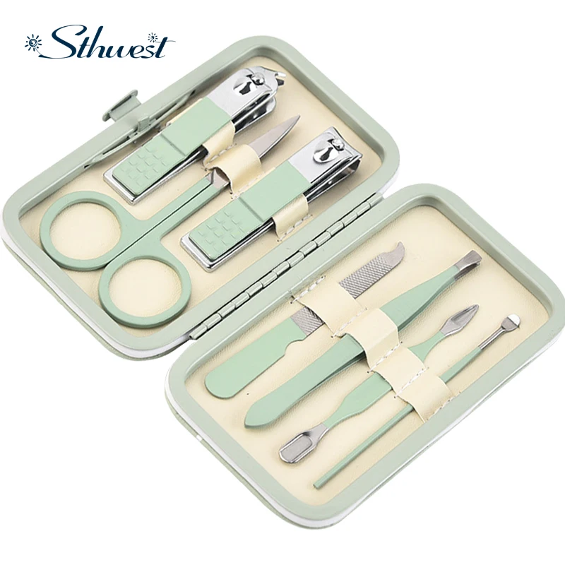 Manicure Set 7 in 1 Professional Practical Kit With leather case Stainless Steel Nail Clippers Personal Care Tool