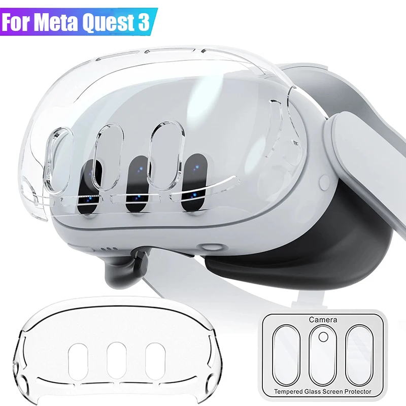 Silicone Transparent Protective Case For Meta Quest 3 VR Front Face Clear Protector Cover Anti Shock Shell For Meta Quest3