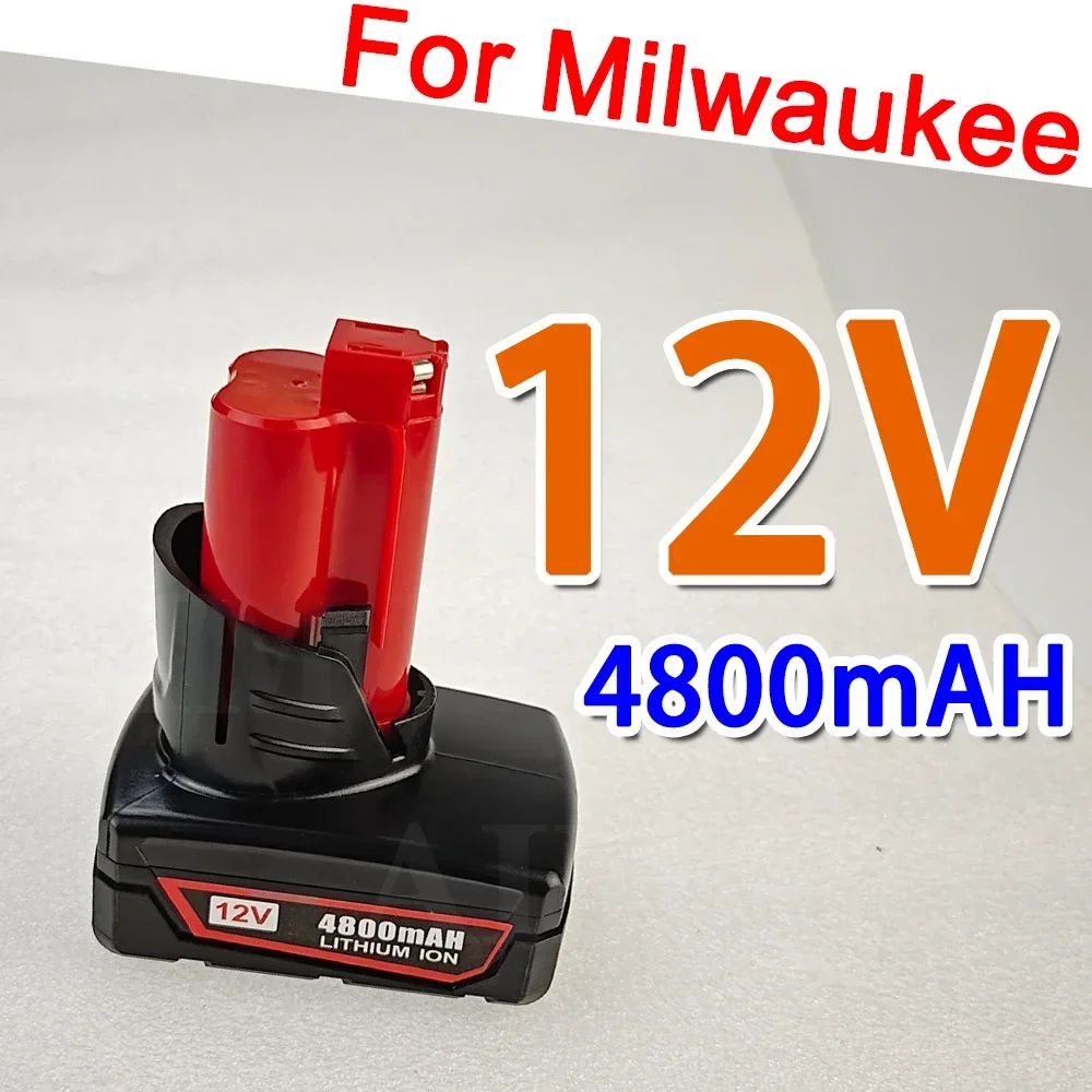 

4.8Ah For Milwaukee M12 Battery 12V Rechargeable Battery For Milwaukee M12 Tool 48-11-2402 48-11-2411 48-11-2401MIL-12A-LI
