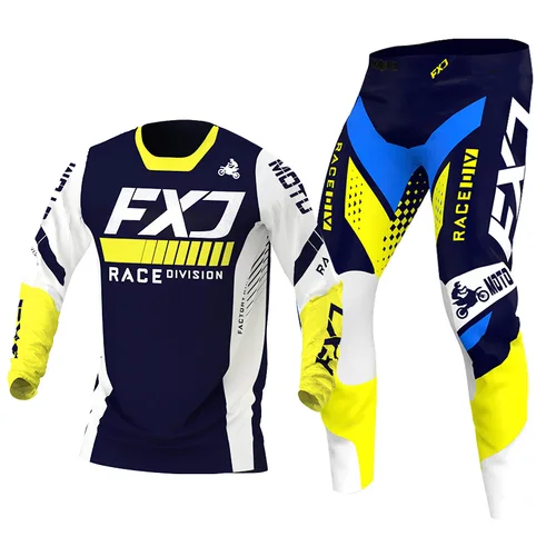 Imagen 1 del producto Traje Enduro Motocross Jersey Pant Kits Off-road rosa amarillo azul mx mtb cross Moto Kits para hombre Mujer blanco verde rojo negro