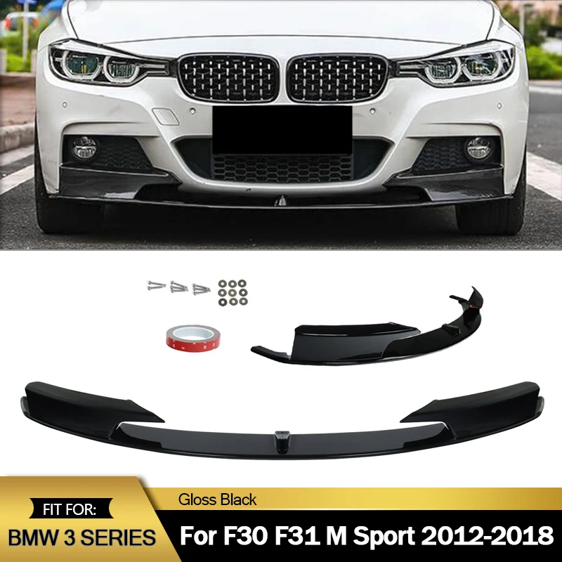 Magickit Rear Diffuser for F30 3 Series 2012-2018 Sedan M Sport Rear Splitter Lip Rear Bumper Lip Bumper Protection Body Kit