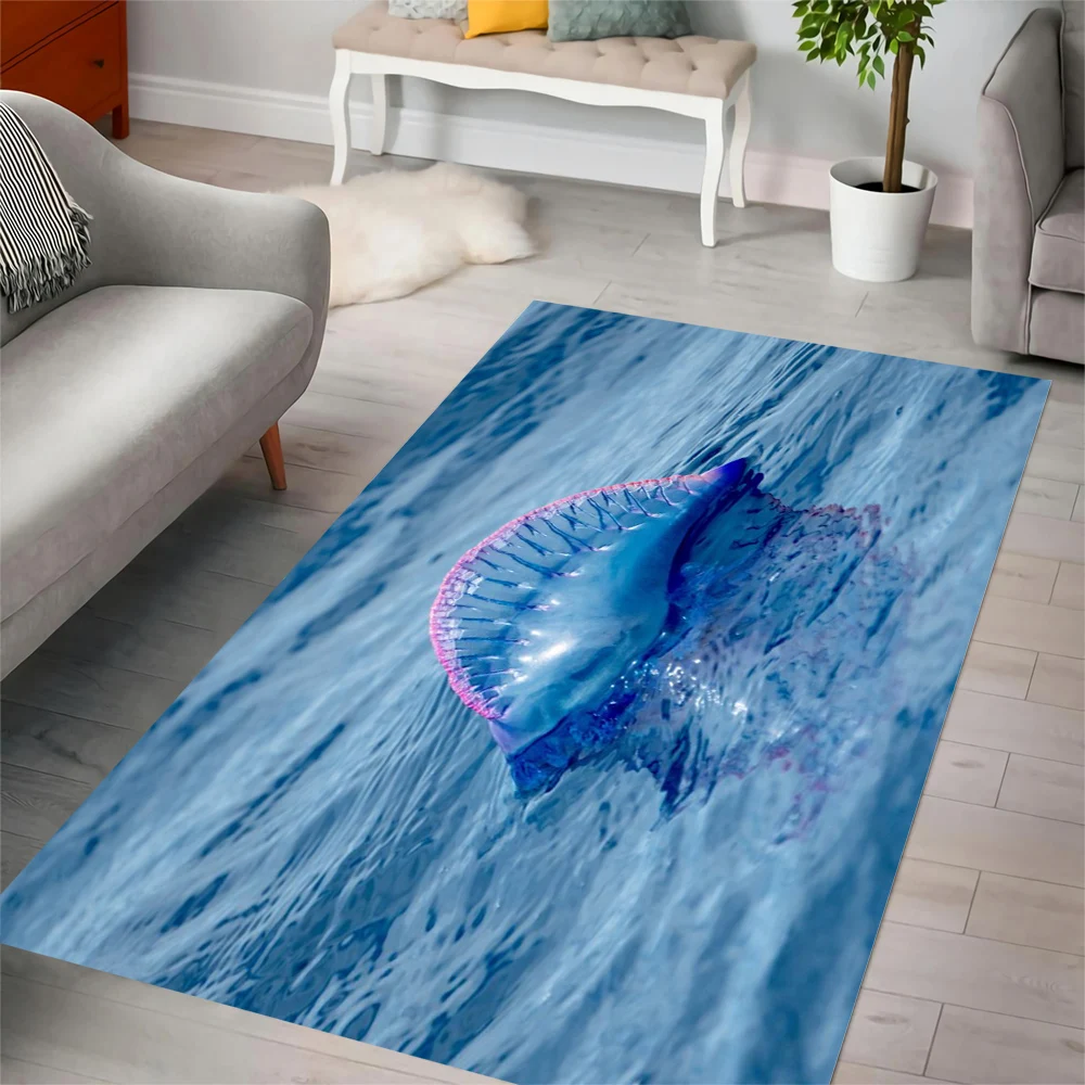 CLOOCL New Fashion Carpet Seabed Beam Road 3D Printed Flannel Rug Living Room Bedroom Durable Home Decor Non-slip Rug