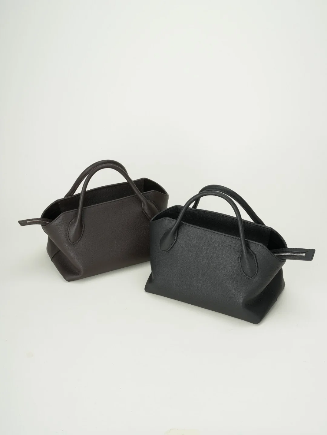 2026 New Light Luxury Genuine Leather Bowling Bag, Top-Grain Cowhide, Minimalist Large-Capacity Lazy Style Leather Shell Handbag