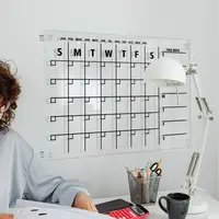 Reusable Acrylic Dry Erase Calendar Monthly Calendar Whiteboard Study Wall Weekly Planner Schedule Itinerary Note Board Supplies