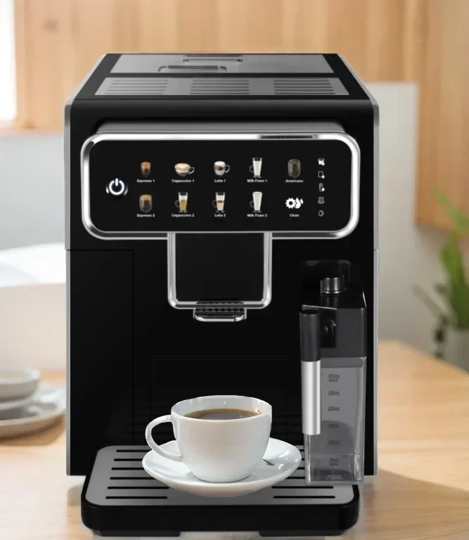 Intelligente elektrische automatische Kaffeemaschine, voll multifunktionale Espresso-Cappuccino-Latte mit Milchtank für den Einsatz im Wohnmobil