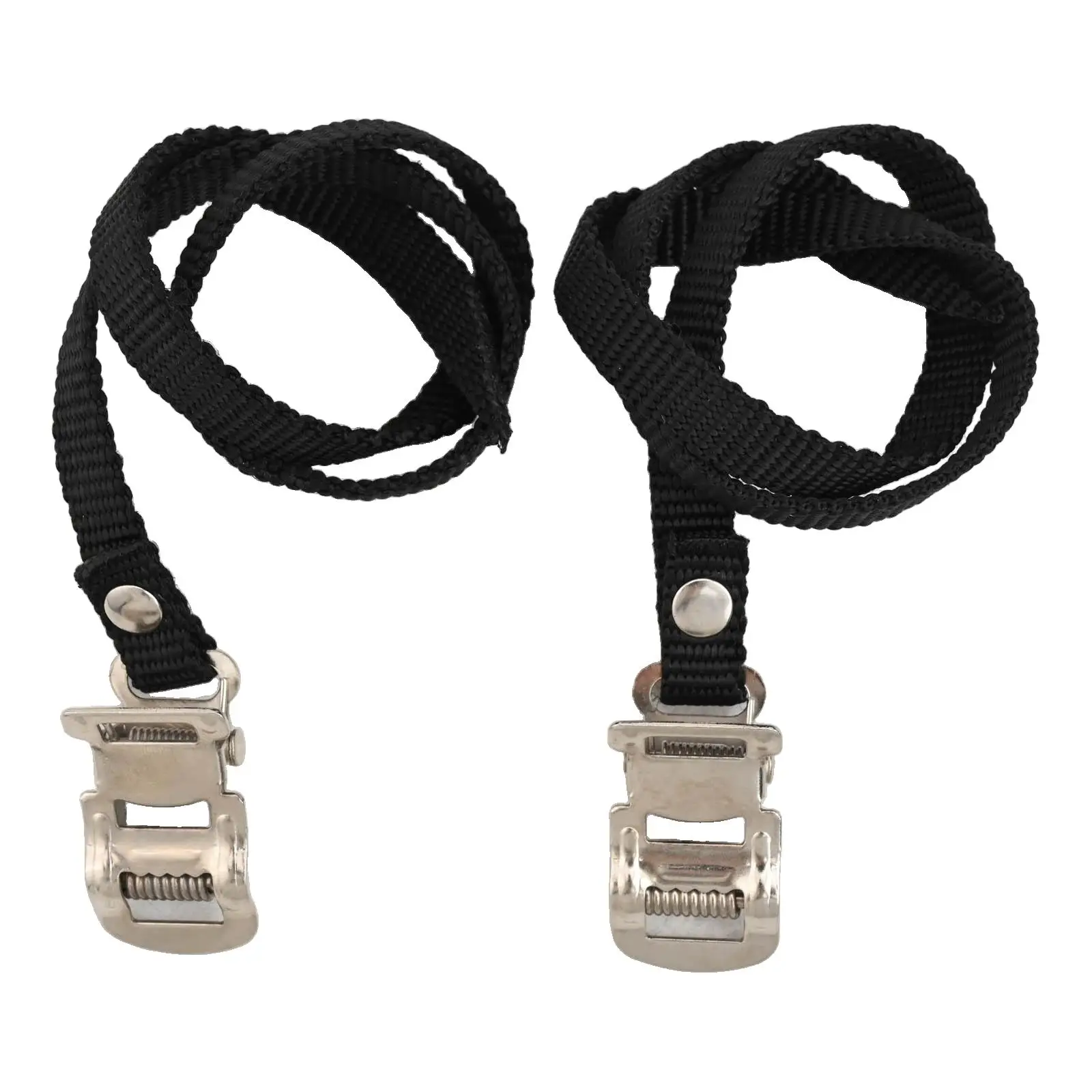 

Bike Pedal Toe Clips Adjustable Pedal Straps Indoor Cycling 11mm Width 45cm Effective Length Adjustable Metal Buckle