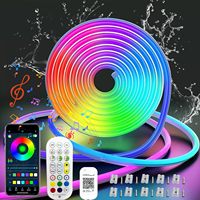 Neon RGB Led Rope Lights  Led Strip Lights Outdoor Waterproof with Music Sync, Led Lights for Bedroom with Remote and App