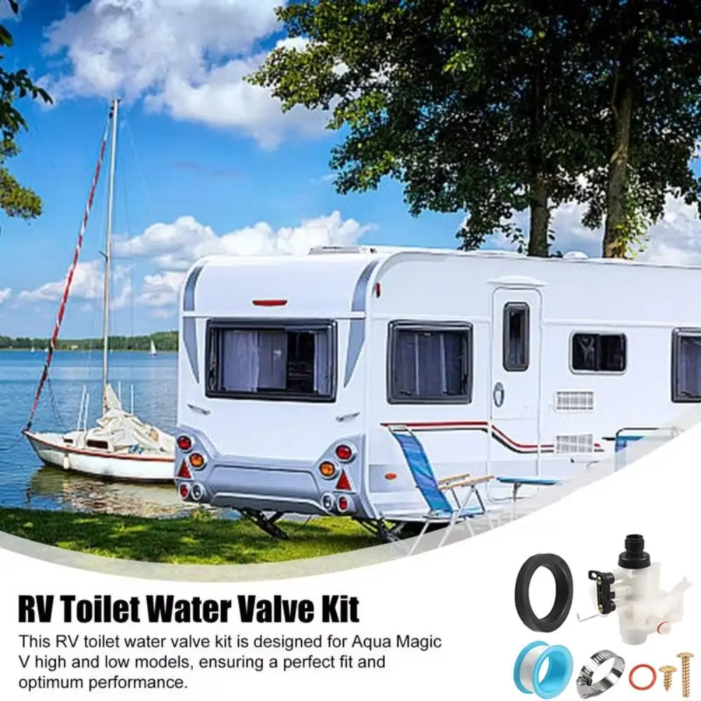 

Replace Flushing Repair Valves Precise Fit Anti Leak Water Valve Replacement Kit Rust Resistant Sturdy RV Accessories Camping