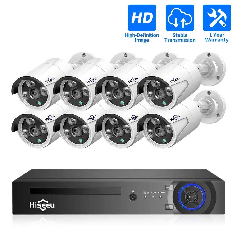 Nieuwe H.265 8CH 5MP 3MP POE Beveiliging Bewakingscamera Systeem Kit AI Gezichtsdetectie Audio Record IP Camera CCTV Video NVR Set