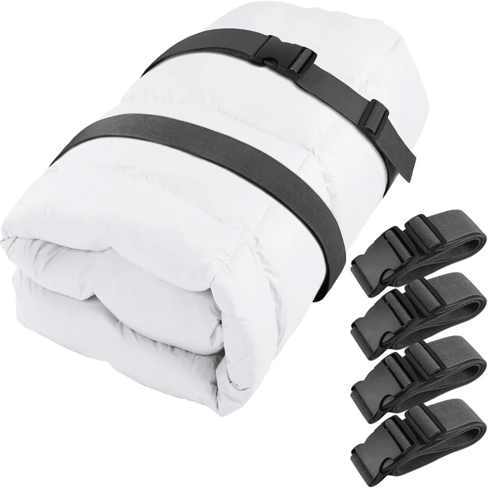 4Pcs Mattress Moving Straps Adjustable Buckle Bed Topper Packing Belt for Memory Foam Storage Heavy Duty Dark Grey (78''x2'')