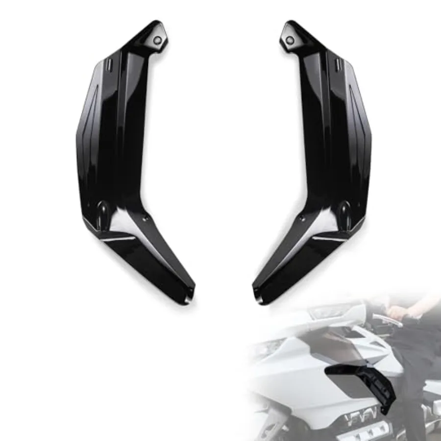 

Lower Air Deflectors for Goldwing GL1800, Glossy Black ABS Plastic Wind Deflectors with Strong Adhesive for Motorcycle Side Fai