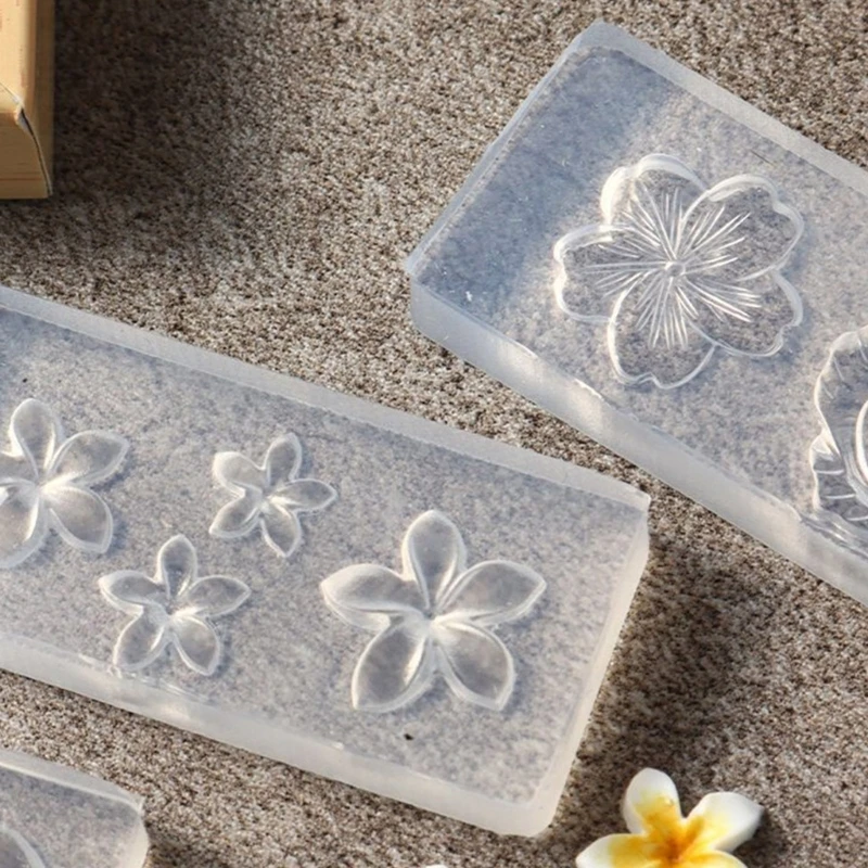 

C1FC 4pcs 3D Blossom Art Silicone Templates Floral Design DIY Craft Accessories