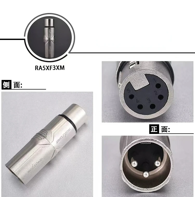 ROXTONE XLR 3pin Female/male to 5pin male/female plug RA5XF3XM RA5XM3XF